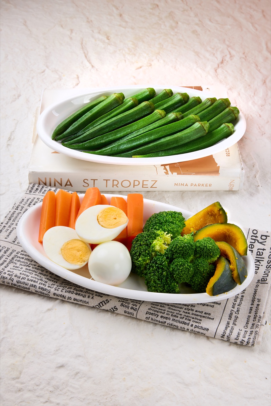 ผักต้ม ไข่ต้ม — Boiled vegetables & eggs